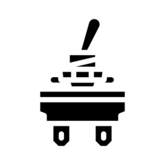 joystick switches mechanism glyph icon vector. joystick switches mechanism sign. isolated contour symbol black illustration