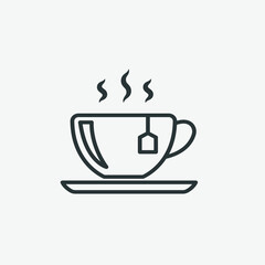 tea, teapot, coffee, drink icon vector isolated on grey background