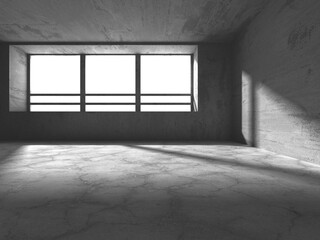 Abstract architecture background. Empty rough concrete interior