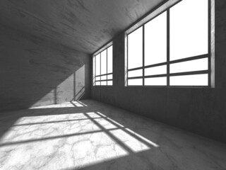 Abstract architecture background. Empty rough concrete interior