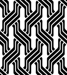 Vector seamless texture. Modern geometric background with interlacing stripes.