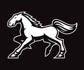 Obraz na płótnie Canvas A black and white vector Mustang logo
