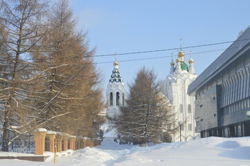 church in the snow