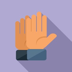 Auction hand icon flat vector. Finance court