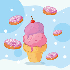 donuts and ice cream poster