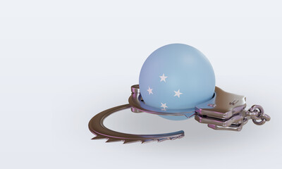 3d handcuff Micronesia flag rendering right view