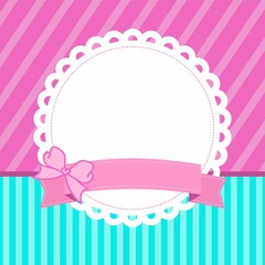 Pink and blue cute frame background vector illustration