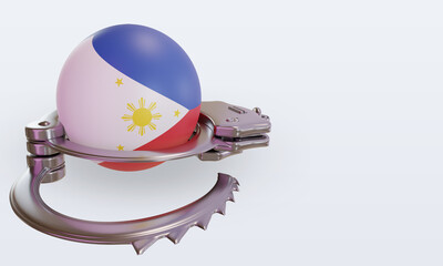 Fototapeta premium 3d handcuff Philippines flag rendering left view