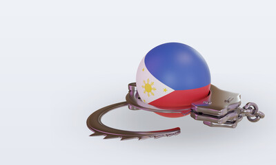 3d handcuff Philippines flag rendering right view