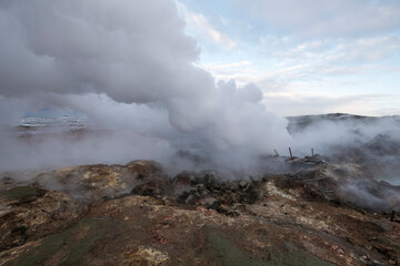 Gunnuhver sulphur springs on the Reykjanes peninsula