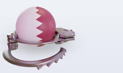 3d handcuff Qatar flag rendering left view