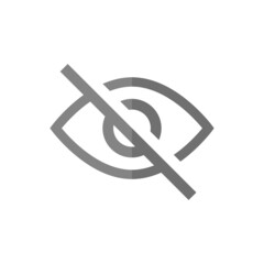 Hidden grey flat vector icon