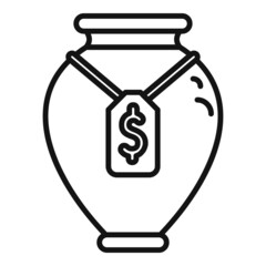 Vase auction icon outline vector. Business price