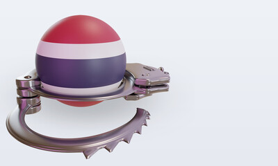 3d handcuff Thailand flag rendering left view
