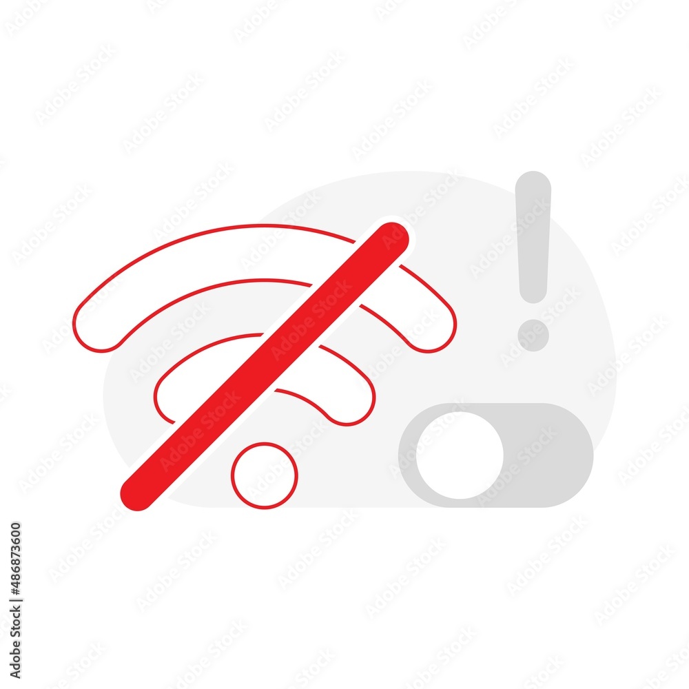 Poster wifi or internet connection is not activated concept illustration flat design vector eps10. modern g