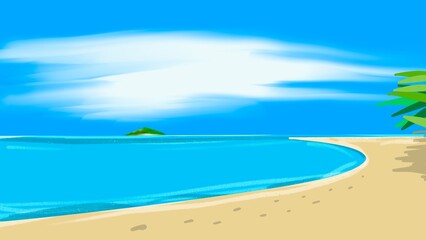 Summer beach and blue sky in tropical.