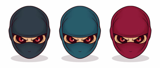 Hand drawn ninja mask illustration