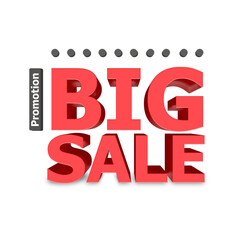Big sale promotion banner 3d text