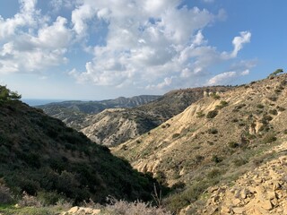 Spectacular mountains view, hills and valleys, natural landscape background 