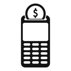 Pos terminal icon simple vector. Money pay
