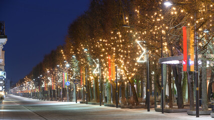 Kaunas, Lithuania 02-13-2022..Kaunas is amazing city, the European Capital of Culture in 2022....