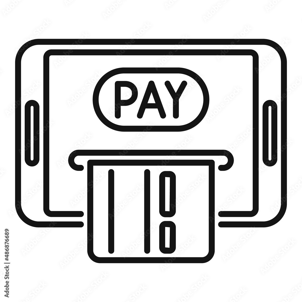 Sticker Online pay icon outline vector. Mobile money