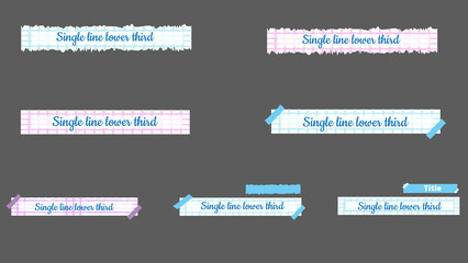 Ripped paper lower thirds.Lower third design with check plaid pattern