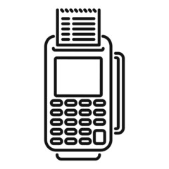 Payment terminal icon outline vector. Money pay