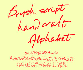 Hand drawn typeface set. Brush painted characters: lowercase and uppercase.Typography alphabet for your designs: logo, typeface, card, wedding invitation.Vector Illustration.