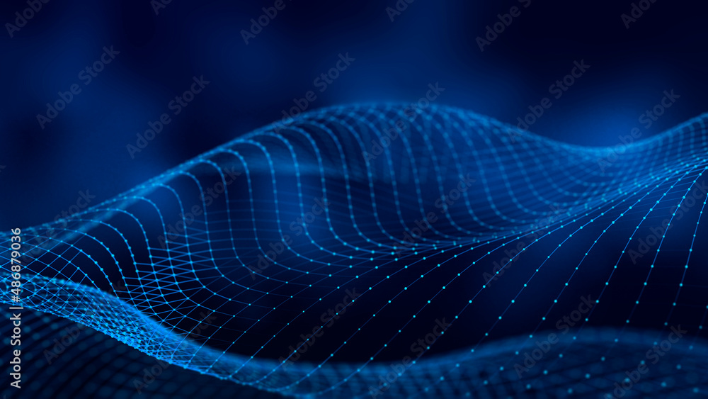 Aufkleber Technology background. Abstract digital combination dots and lines. Network connection structure. 3d Widescreen
