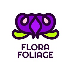 flora foliage flower nature logo concept design illustration