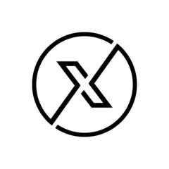 minimalistic abstract circle x design logo
