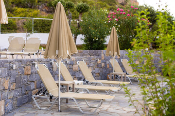 Sun chairs at the pool