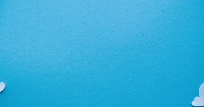 Scattering paper clouds. 4K stop motion animation