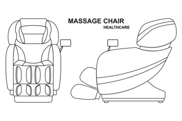 Outline massage chair outline contour isolated white background