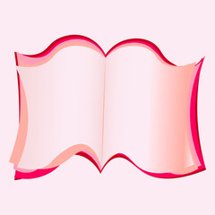 Illustration on a square background - open book, reading, literature. Design element of books, notebooks, postcards, interior items. Wallpapers, textiles, packaging, background for a website, mobile