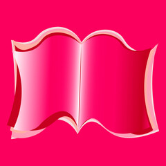 Illustration on a square background - open book, reading, literature. Design element of books, notebooks, postcards, interior items. Wallpapers, textiles, packaging, background for a website, mobile