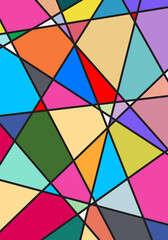 Fototapeta premium Abstract colorful low polygon triangles mosaic pattern background.