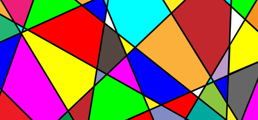 Abstract colorful low polygon triangles mosaic pattern background.