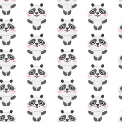 Cute panda cartoon. Animal Pattern Vector background for kids, textile, pattern fabric, wallpaper.