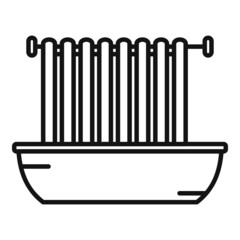 Water shower curtain icon outline vector. Bathroom clean