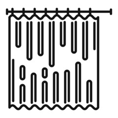 Interior shower curtain icon outline vector. Modern bathroom