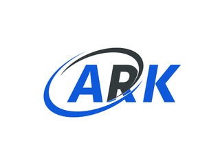 ARK letter creative modern elegant swoosh logo design