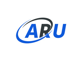 ARU letter creative modern elegant swoosh logo design