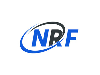 NRF letter creative modern elegant swoosh logo design