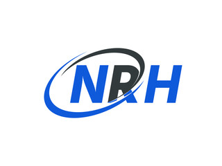 NRH letter creative modern elegant swoosh logo design