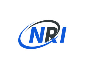 NRI letter creative modern elegant swoosh logo design