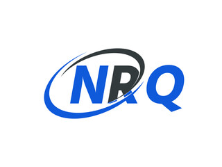 NRQ letter creative modern elegant swoosh logo design