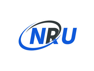 NRU letter creative modern elegant swoosh logo design