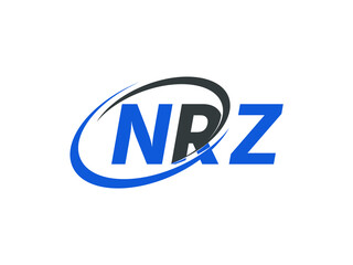 NRZ letter creative modern elegant swoosh logo design